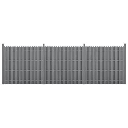 [neu.holz]® Gard Jupiter 3 panouri, 185 x 562 cm, WPC, gri HausGarden Leisure