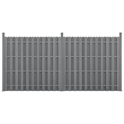 [neu.holz]® Gard Jupiter 2 panouri, 185 x 376 cm, WPC, gri HausGarden Leisure