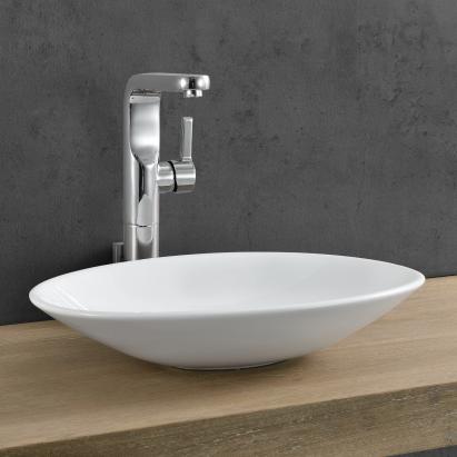 Chiuveta ovala de blat Kiwa  50 x 35,5 x 10 cm ceramica alb [neu.haus] HausGarden Leisure
