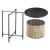 Masuta cafea Beaumont 45 x 35 cm negru/culoarea nisipului [en.casa] HausGarden Leisure
