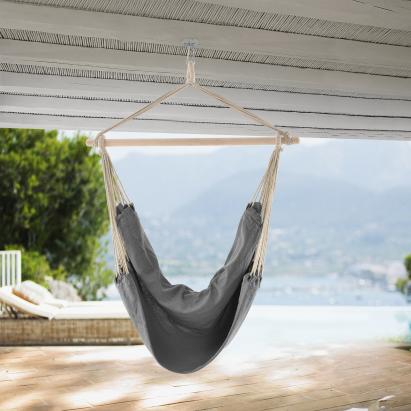 [casa.pro]® Hamac fotoliu gri 100 x 100 cm HausGarden Leisure