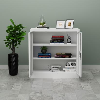 Dulap birou Molise 90 x 40 x 90 cm cu 2 chei gri deschis [en.casa] HausGarden Leisure