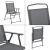 Set mobilier gradina Milagro 1 x masa 4 x scaune pliabile 1 x umbrela negru/gri inchis [en.casa] HausGarden Leisure