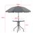 Set mobilier gradina Milagro 1 x masa 4 x scaune pliabile 1 x umbrela negru/gri inchis [en.casa] HausGarden Leisure