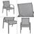 Set mobilier gradina Gagra HG masa cu blat sticla banca doua scaune gri deschis/negru [en.casa] HausGarden Leisure