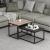 Set 2 bucati masuta cafea, en.casa, Aabenraa, 47 x 60 x 45 cm, pal, metal, negru, stejar, marimi diferite HausGarden Leisure