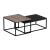 Set 2 bucati masuta cafea, en.casa, Aabenraa, 47 x 60 x 45 cm, pal, metal, negru, stejar, marimi diferite HausGarden Leisure