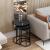 Set 3 bucati masute laterale Frederiksvark masuri diferite negru efect marmura [en.casa] HausGarden Leisure