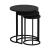 Set 3 bucati masute laterale Frederiksvark masuri diferite negru efect marmura [en.casa] HausGarden Leisure