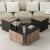 Set 4 buc masute cafea Frederikshavn stejar negru [en.casa] HausGarden Leisure