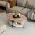 Masa de cafea Fredericia cu raft alb picioare negre si blat oval culoare stejar [en.casa] HausGarden Leisure