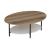 Masa de cafea Fredericia cu raft alb picioare negre si blat oval culoare stejar [en.casa] HausGarden Leisure