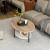 Masa de cafea Fredericia cu raft alb picioare negre si blat oval culoare stejar [en.casa] HausGarden Leisure