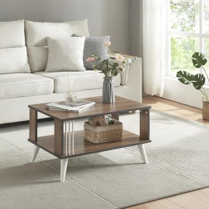 Couchtisch Århus mit Ablage 40 x 70 x 50 cm Eiche [en.casa] HausGarden Leisure