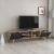 Comoda TV Assens 40 x 160 x 31 cm stejar negru cu 2 usi si 3 rafturi [en.casa] HausGarden Leisure