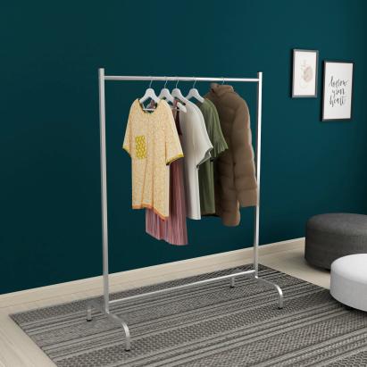 Suport haine Staffanstorp 137x104x48cm metal argintiu [en.casa] HausGarden Leisure