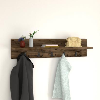 Cuier perete Hammarö 80x13x18cm pal stejar artisan [en.casa] HausGarden Leisure