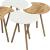 Set 4 buc masute cafea Hojer WH semirotunda alb efect lemn [en.casa] HausGarden Leisure