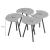 Set 4 buc masute cafea Hojer WH semirotunda alb efect lemn [en.casa] HausGarden Leisure