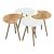 Set 4 buc masute cafea Hojer WH semirotunda alb efect lemn [en.casa] HausGarden Leisure