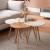 Set 4 buc masute cafea Hojer WH semirotunda alb efect lemn [en.casa] HausGarden Leisure