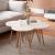 Set 4 buc masute cafea Hojer semirotunda alb efect lemn [en.casa] HausGarden Leisure
