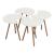 Set 4 buc masute cafea Hojer semirotunda alb efect lemn [en.casa] HausGarden Leisure