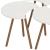 Set 4 buc masute cafea Hojer semirotunda alb efect lemn [en.casa] HausGarden Leisure