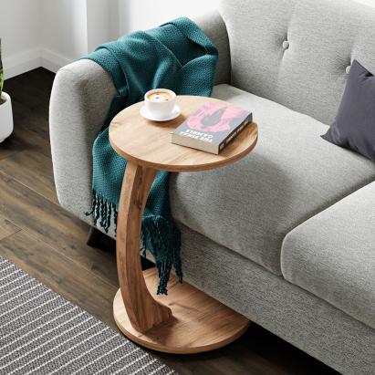 Masuta laterala Holeby 56 x 38 cm efect lemn [en.casa] HausGarden Leisure