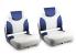 Scaune vapor Capitan set 2 bucati 425 x 410 x 500 mm albastru/alb [pro.tec] HausGarden Leisure