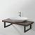 [en.casa]® Set 2 bucati picioare mobilier ACTL-3801, 40 x 20 cm, otel sinterizat, negru mat, 50 Kg, montabile pe perete, cu accesorii montare HausGarden Leisure