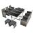 Set 11 piese mobilier gradina Laredo GM gri melir/negru [en.casa] HausGarden Leisure
