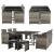 Set 11 piese mobilier gradina Laredo GM gri melir/negru [en.casa] HausGarden Leisure