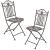 Set bistro Biella G masa si 2 scaune verde inchis cu patina gri deschis [en.casa] HausGarden Leisure