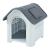Cotet caine Patrocle cu trapa aerisire 75x 59 x 66 cm gri/negru [en.casa] HausGarden Leisure
