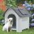 Cotet caine Patrocle cu trapa aerisire 75x 59 x 66 cm gri/negru [en.casa] HausGarden Leisure