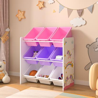 Raft copii Muxia 60x62x26,5cm motiv unicorn alb lila roz [en.casa] HausGarden Leisure