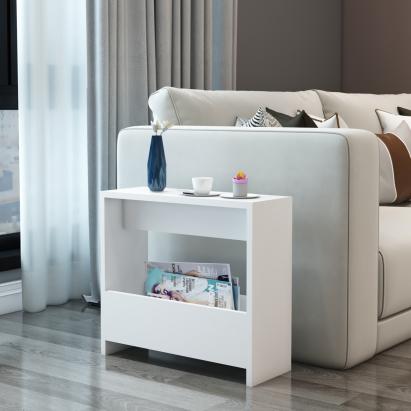 Masa laterala Rodovre 60x55x20 cm alb [en.casa] HausGarden Leisure
