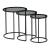 Set 3 bucati masute living masuri diferite Kyyjarvi metal sticla fumurie transparenta [en.casa] HausGarden Leisure