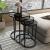 Set 3 bucati masute living masuri diferite Kyyjarvi metal sticla fumurie transparenta [en.casa] HausGarden Leisure