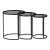 Set 3 bucati masute living masuri diferite Kyyjarvi metal sticla fumurie transparenta [en.casa] HausGarden Leisure