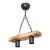 Hängeleuchte Hemel 2xE27 Metall Massivholz Juteseil Schwarz / Holzoptik / Jutefarben [lux.pro] HausGarden Leisure