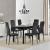 Set Bonn masa cu 6 scaune imitatie de piele negru [en.casa] HausGarden Leisure