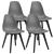 [en.casa] Set Viki masa bucatarie cu 4 scaune, masa 120 x 60 x 75 cm, scaun 83 x 54 x 48 cm, MDF/plastic, negru/gri HausGarden Leisure