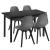 [en.casa] Set Viki masa bucatarie cu 4 scaune, masa 120 x 60 x 75 cm, scaun 83 x 54 x 48 cm, MDF/plastic, negru/gri HausGarden Leisure