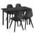 [en.casa] Set Viki masa bucatarie cu 4 scaune, masa 120 x 60 x 75 cm, scaun 83 x 54 x 48 cm, MDF/plastic, negru HausGarden Leisure