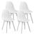 [en.casa] Set Viki masa bucatarie cu 4 scaune, masa 120 x 60 x 75 cm, scaun 83 x 54 x 48 cm, MDF/plastic, alb HausGarden Leisure