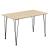 [en.casa]®  Masa Somalia design elegant efect lemn cu picioare hairpin ,120 x 70 x 75 cm, metal/MDF, negru/efect stejar pentru 4 persoane HausGarden Leisure