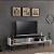 Suport TV Oppdal 154x37x45cm pal alb negru marmorat negru [en.casa] HausGarden Leisure