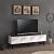 Suport TV Oppdal 154x37x45cm pal alb negru marmorat negru [en.casa] HausGarden Leisure